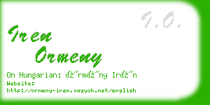 iren ormeny business card